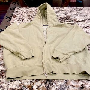 Zipper hoodie light mint green